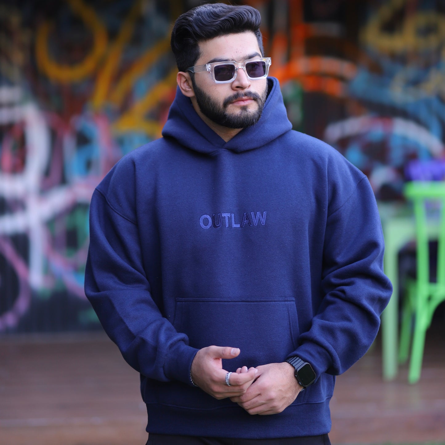 NAVYBLUE OUTLAW OVERSIZED UNISEX HOODIE